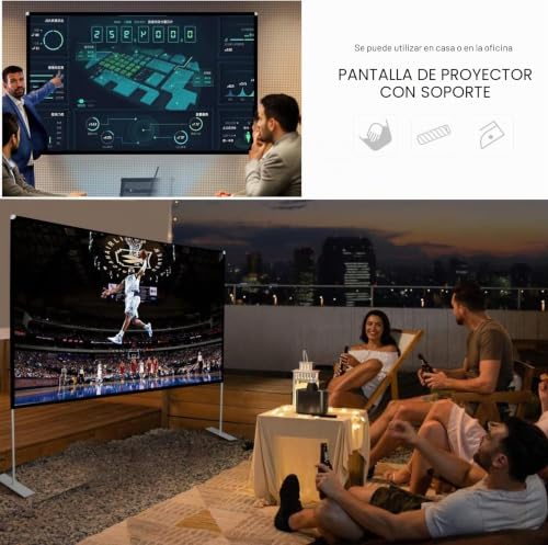 Miniatura 7 de Pantalla De Proyector Con Soporte Pantalla De Proyección Para Interiores Y Exteriores 120 Pulgadas 16:9 Hd 4k Para Cine En Casa Pantalla De Proyector Plegable Rápida 3d Con Soporte