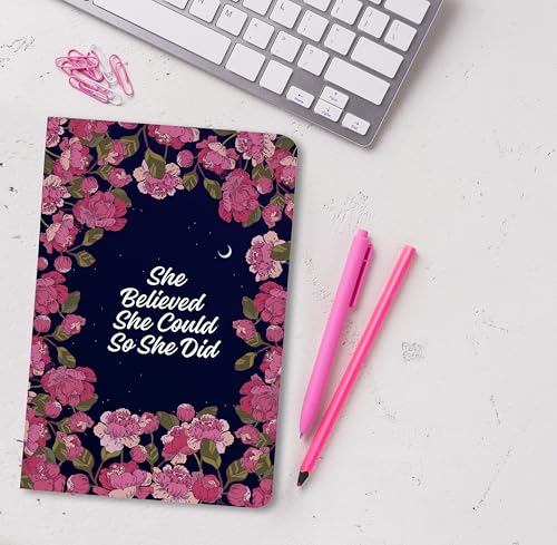 Image of 100 GSM A5 Dot Grid Journal Diary: 160 Pages (She Believed)