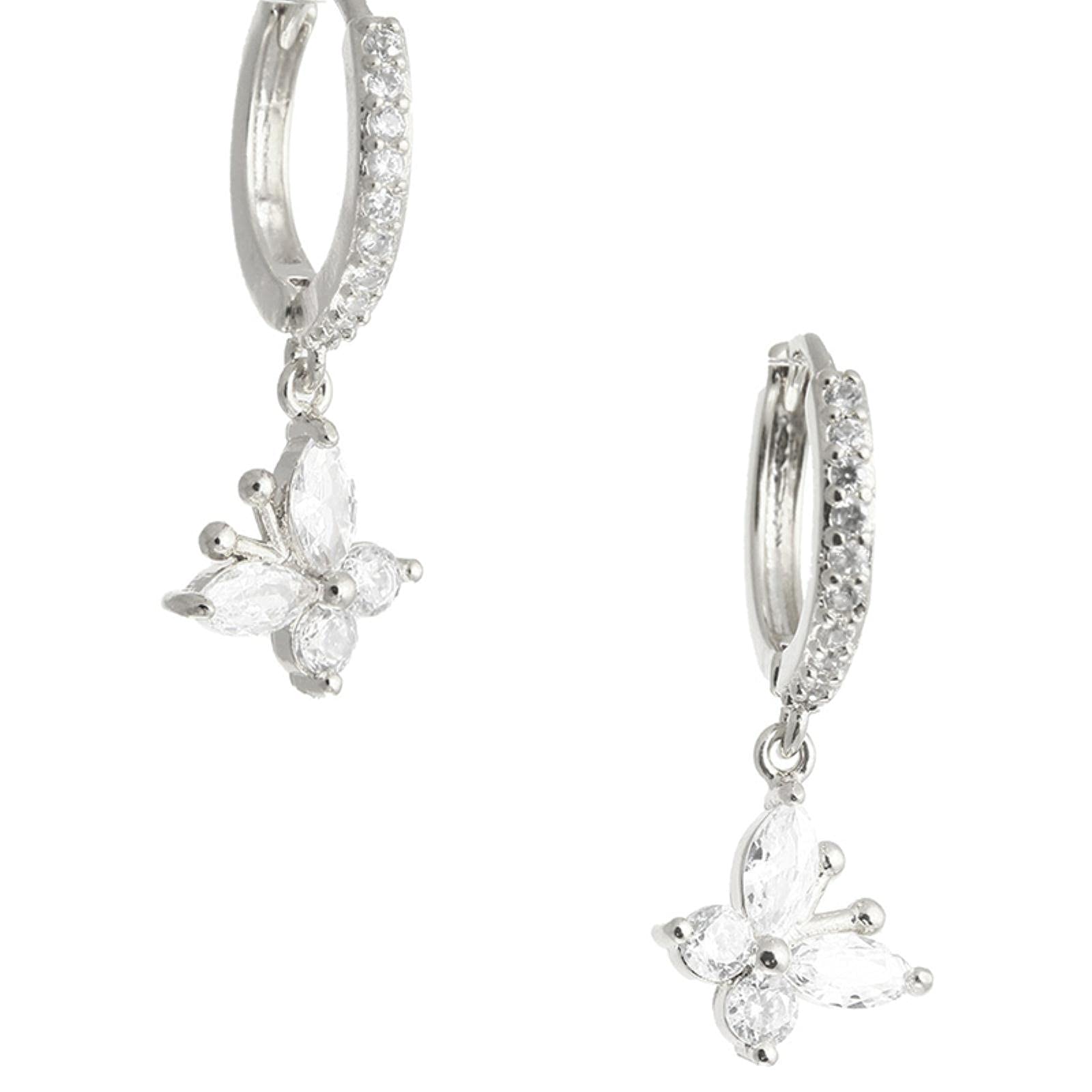 MEDWISE Vlinderoorringen voor dames, 925 sterling creolen, oorbellen