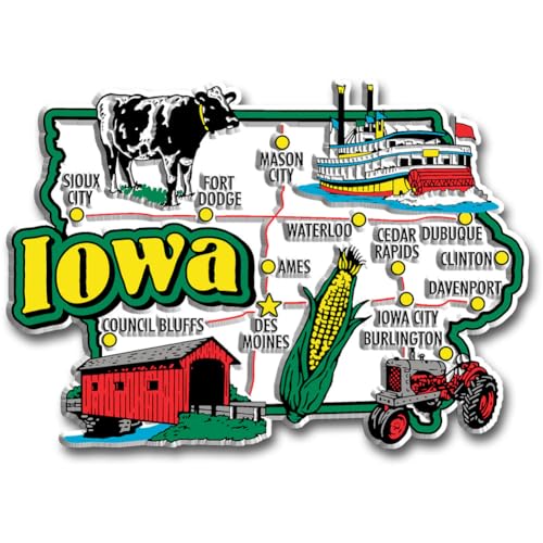Imán decorativo rectangular de Iowa 3.8 x 2.7 pulgadas