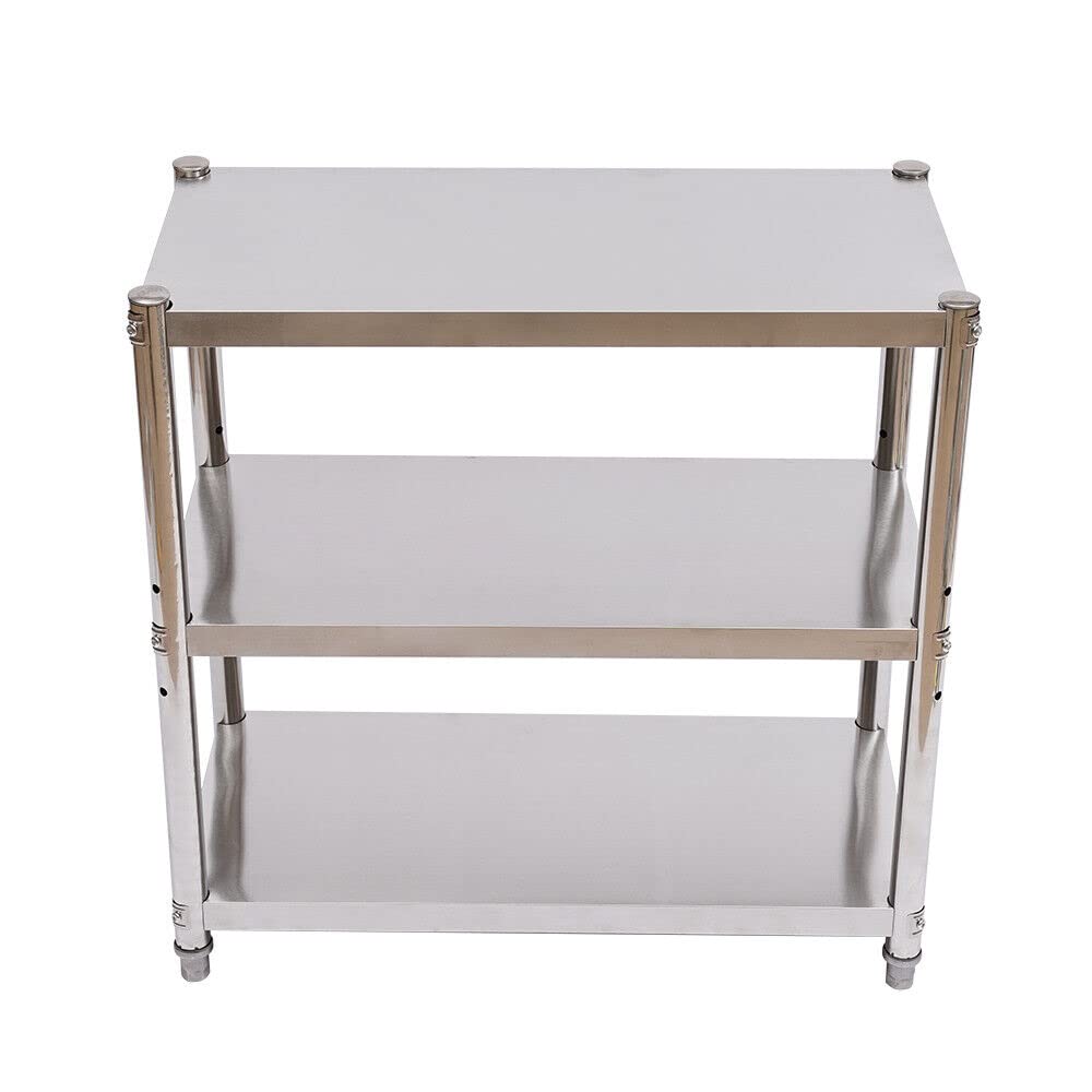 Table de cuisine en acier inoxydable - Pour restauration commerciale - Étagère de cuisine stable - Peu encombrante - Pour restaurant, école