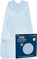 HALO SleepSack Swaddle 100% Organic Cotton Newborn Gift Set TOG 1.5, 0-3 Months Chambray - Hospital Trusted Safe Swaddle