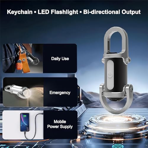 Image of Mini LED Flashlight, Small Torch with 1200 Lumens, Super Bright Pocket Size USB C Rechargeable Keychain Light, Portable Key Ring with Powerful COB Torchlight for Everyday Use