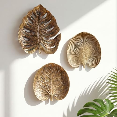 3-Piece Vintage Gold Resin Leaf Set
