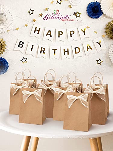 Image of Disposable Brown Kraft Paper Bags 6 inchx8 inchx4 inch Pack of 25pcs- Small Party Favor Goodie Bag, Craft Paper Return Gift Bags -Disposable Recycled Eco Friendly Paper Bags (6 inchx8 inchx4 inch)