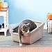 Catit Cat Litter Pan with Shield Rim – Large Open Litter Box With High Sides & Raised Back – Easy Clean, Mess-Free Design – Fits All Cat Litter Types – Gray, 22.2” x 16.3” x 11.3”