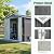 Roomfitters Lockable Secure Metal Shed 8x12 FT, Large Outdoor Storage House with Aluminum Frame, Durable Weather-Resistant Garden Tool Shed for Backyard, Patio and Lawn, Gray