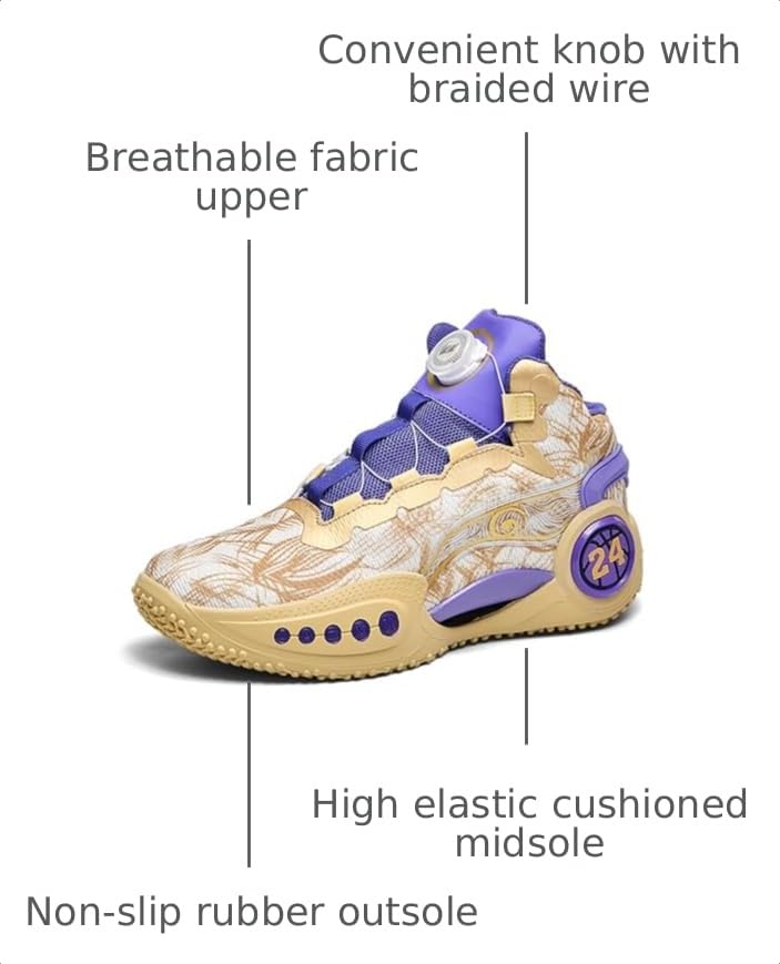 Image of Men's High-Top Basketball Shoes Anti-Slip and Wear-Resistant Soles Running Shoes Graffiti Design Fashionable Sports Shoes