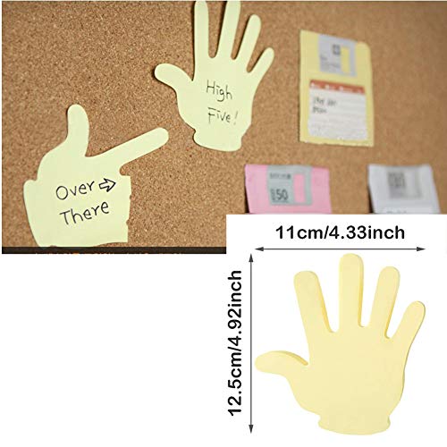 Kkmo Fold Write Handy Notes Hand Shaped Sticky Notes Sticker 90 Sheets (Yellow Handy) #TOP1