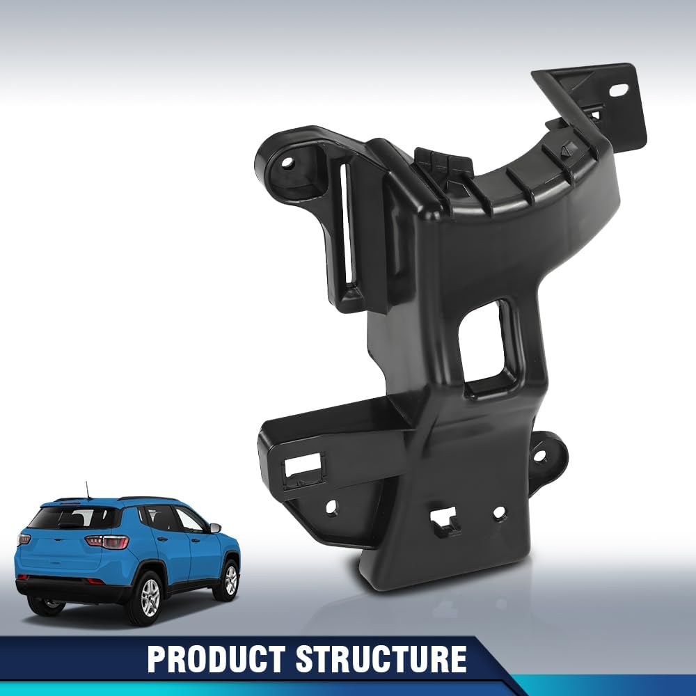 PIT66 Rear Bumper Bracket Right Side Compatible with Jeep Compass 2017-2022 68244464AA Black