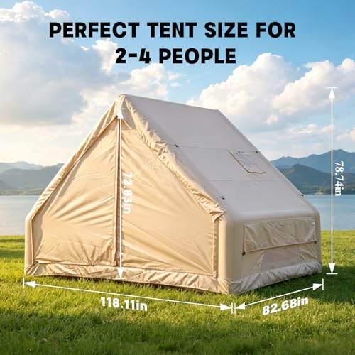 Inflatable Camping Tent, Easy Set Blow Up Air Cabin Large House - Image 4