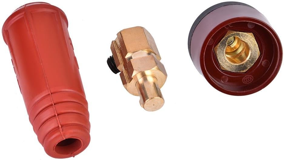Welding Welding Cable Joint Quick Connector DKJ Series European Welding Cable Quick Connector Male Plug and Panel Socket Quick Fitting Adapter (DKJ35-50 Red)