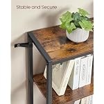 VASAGLE 5 Tier Bookshelf with Metal Frame, Convertible Industrial Corner Shelf, 9.4 x 40.2 x 55.9 Inches, for Living Room, Bedroom, Home Office, Rustic Brown and Ink Black ULLS605KD01 - Image 5