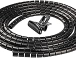Cable Tidy Sleeves, Cable Management Wire, Flexible Spiral Cable Cover Protector Organiser for PC TV Computer Printer Cables etc for Home and Office, ∅13mm 5.6ft 67'' (1.7m Cable Tidy Kit, Black)