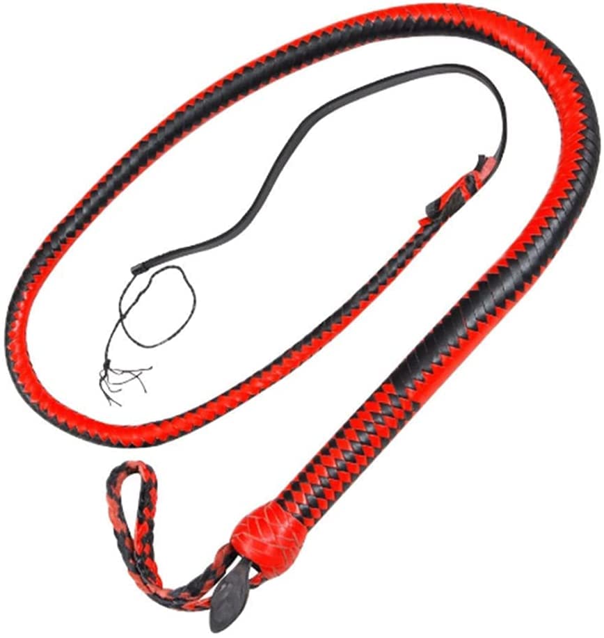 Ardour Crafts Indiana Jones Style Leather Bull Whips 4 Foot 12 Plaits Genuine Cow Hide Rope Core Whip for Equestrian Sports