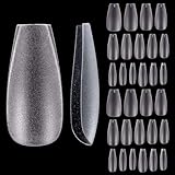 Beetles Gel Nail Tips for Nail Art, 240Pcs Matte Medium Coffin Pre-shaped Clear Full Cover False Nails for Gel Art Polish, Soak Off Nail Extensions Acrylic Nails False Press on Nail Tips