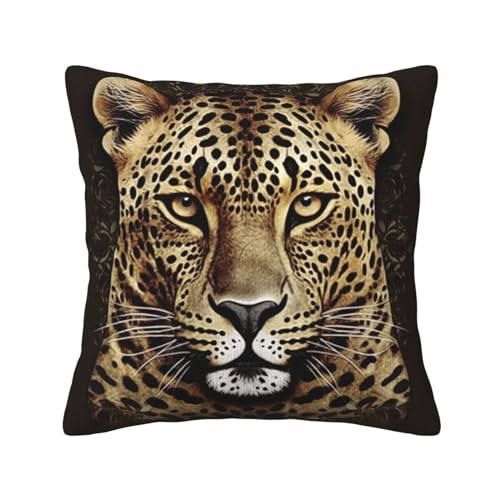 Housse de coussin léopard velours côtelé doux lavable anti-pli - 3