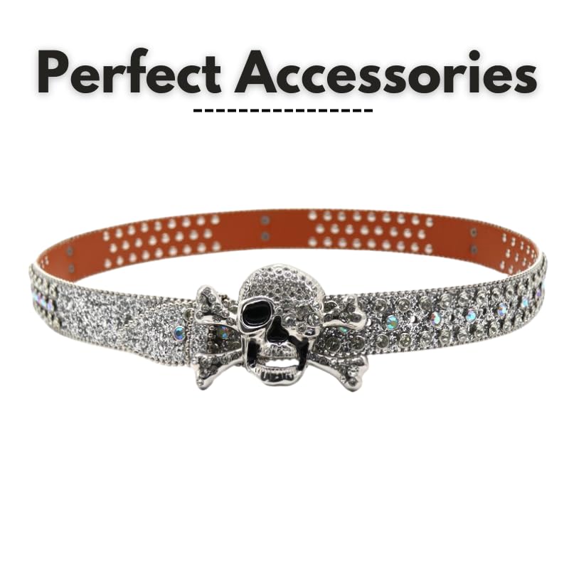 Western Skull Rhinestones Belt for Cowgirl Women Studded Belts women's belts3