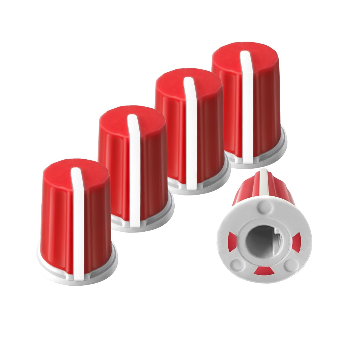 5 szt. Zapasowa nasadka EQ Fader Cap do Pioneer Numark Rane AKAI DJ Controller Mixer (RED)