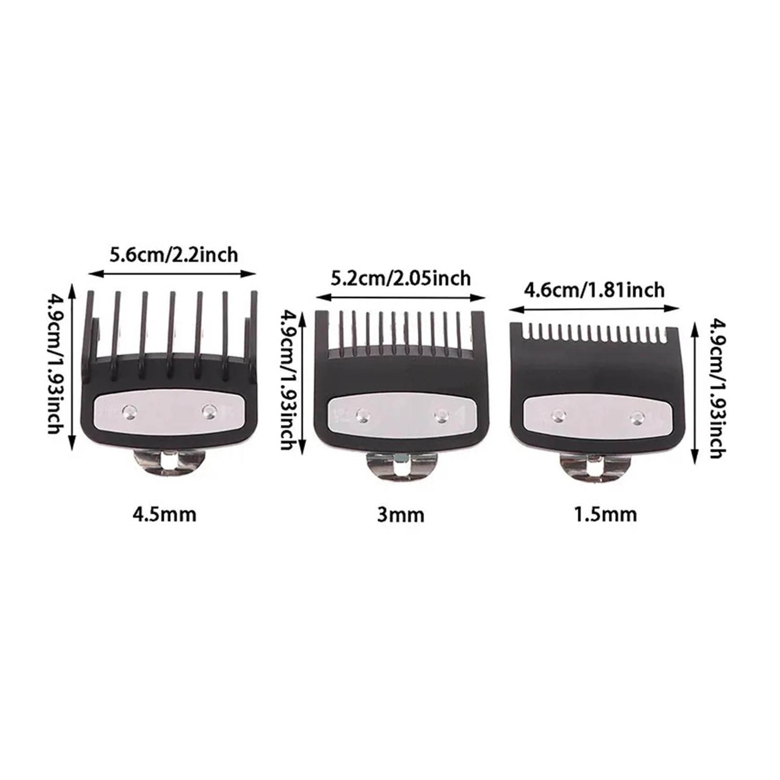 Vielseitiges Black Limit Kamm-Set, Haarschneider-Schutz, Führungskämme, Trimmer, Styling-Werkzeuge, Aufsatz, Kompatibel Mit 1,5 Mm, 3, 4. Stück(111-BlackX3)