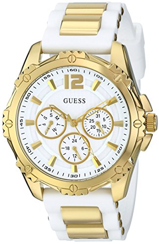 GUESS Women's U0325L2 Watch With White Silicone Band