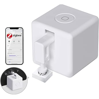 MOES ZigBee Fingerbot Plus Smart Switch Toggle Smart Button Pusher Upgrade with Touch Control, Requires MOES Gateway for Alex