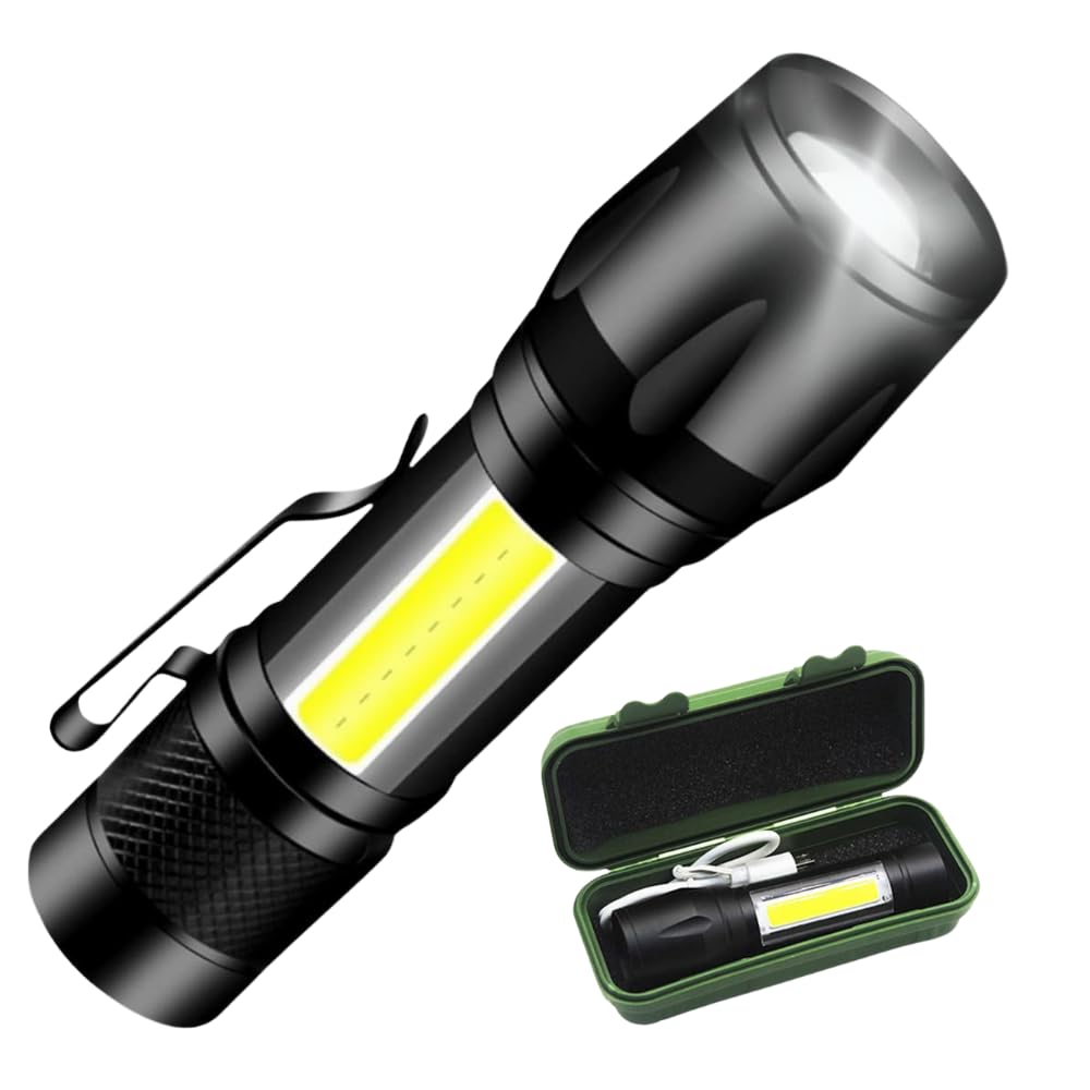 Drumstone (𝐒𝐩𝐞𝐜𝐢𝐚𝐥 𝟏𝟓 𝐘𝐞𝐚𝐫𝐬 𝐖𝐚𝐫𝐫𝐚𝐧𝐭𝐲 Waterproof Mini LED Flashlight – USB Rechargeable Torch with 4 Light Modes, Zoom Function, 6-Hour Runtime, Keychain Clip & Carry Case-image-45