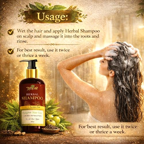 Image of RamGopal Ayurveda Amla Reetha Shikakai Herbal Shampoo - Anti-Dandruff & Hair Fall Control, Hair Growth & Strengthening | No Sulfate (SLES) and Paraben Free Shampoo | For All Hair Types | For Men & Women | Safe for Colored Hair 200ml (Pack of 1)