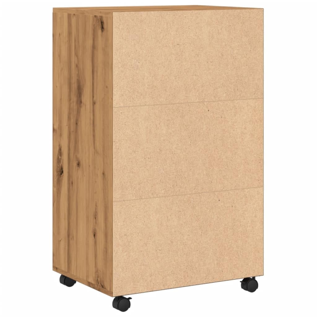 vidaXL Armoire à roulettes chêne Artisanal 55x40x91 cm Bois ingénierie, classeur, Armoire de classement pour Maison, classeur pour Bureau à Domicile