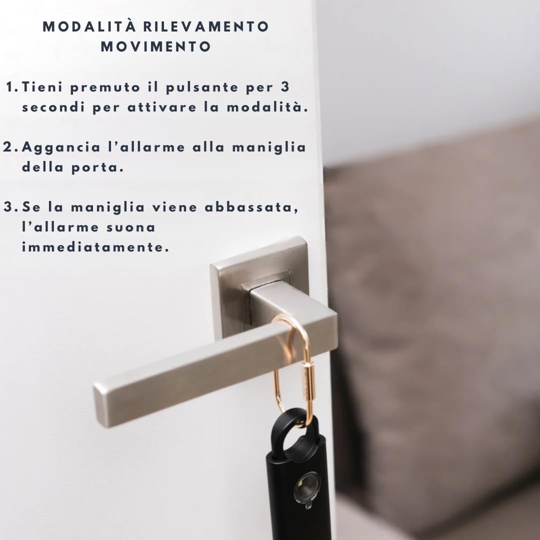 VOLTEK Zestaw alarmowy osobisty z gwizdkiem, 135 dB, USB-C, czarny