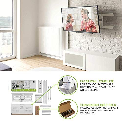 Kanto Pdx680W Full Motion Articulating Tv Wall Mount For 39-Inch To 80-Inch Tvs Weighing Up To 125 Pounds | Integrated Cable Management | Low Profile And 24 In Extension | White #TOP5