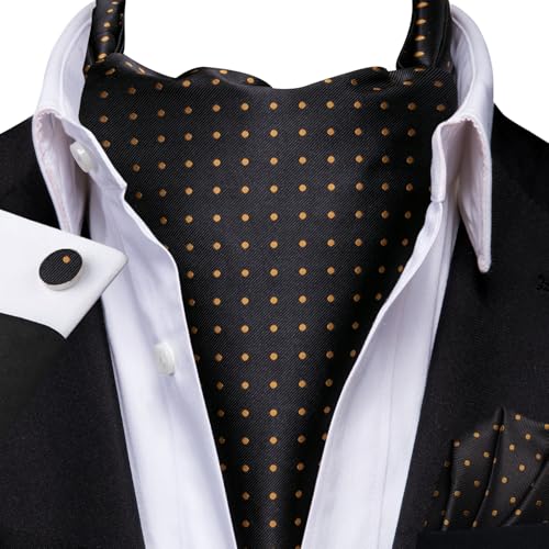 Image of Dubulle Paisley Floral Ascot for Men Self Tie Mens Cravat and Pocket Square Cufflinks Wedding