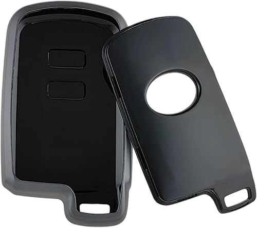 Miniatura 10 de Funda para llavero de TPU compatible con Toyota 4Runner C-HR Highlander Land Cruiser Prius C Prius V RAV4 (3 botones) (negroverde)