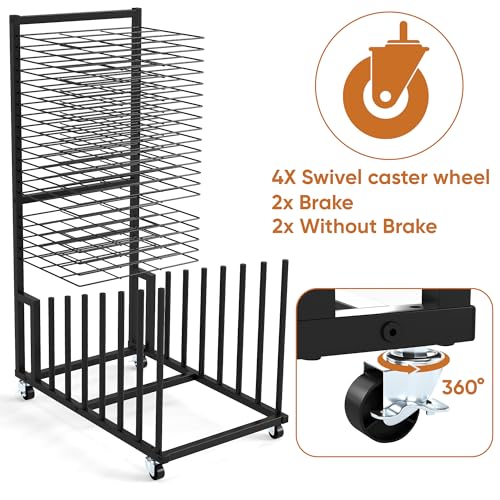 Image of uyoyous Art Storage Rack, Canvas Storage Stand with Wheels, Painting Drying Racks for Canvas Boards, Panel, Drawing Board, Crafts Drying