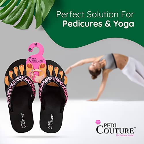 Image of Pedi Couture Pedicure Sandals with Built In Toe Separators for Women - Comfortable Spa Style Flip Flops for Home, Salon, Yoga & Gym Use
