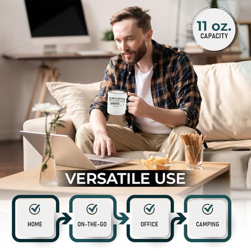 shop4ever Crypto Millionaire Loading... Ceramic Coffee Mug Cup, Funny Digital Currency Gift 11 oz. (Black Handle) - Image 5
