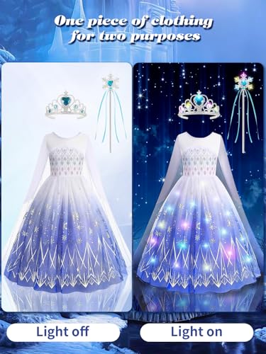 Vestido princesa luminoso para niñas con accesorios miniatura 6