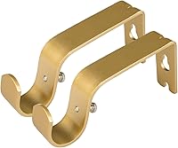 Vista 6 de KAMANINA Soporte de barra de cortina doble resistente para barras de 1 y 3/4 pulgadas, juego de 2 soportes dobles, plateado antiguo