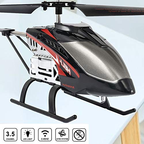 Mini RC Helicopter, Remote Control Helicopter with Gyro and LED Lights for Kids and Adults, 3.5 Channel, Cool Airplane Indoor & Outdoor for Plane Fans, Toy Gift for Boys Girls