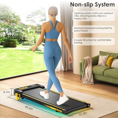 Image of Walking Pad with Incline Portable Treadmill with Handle Bar for Home Office Under Desk Use Small Space Treadmill