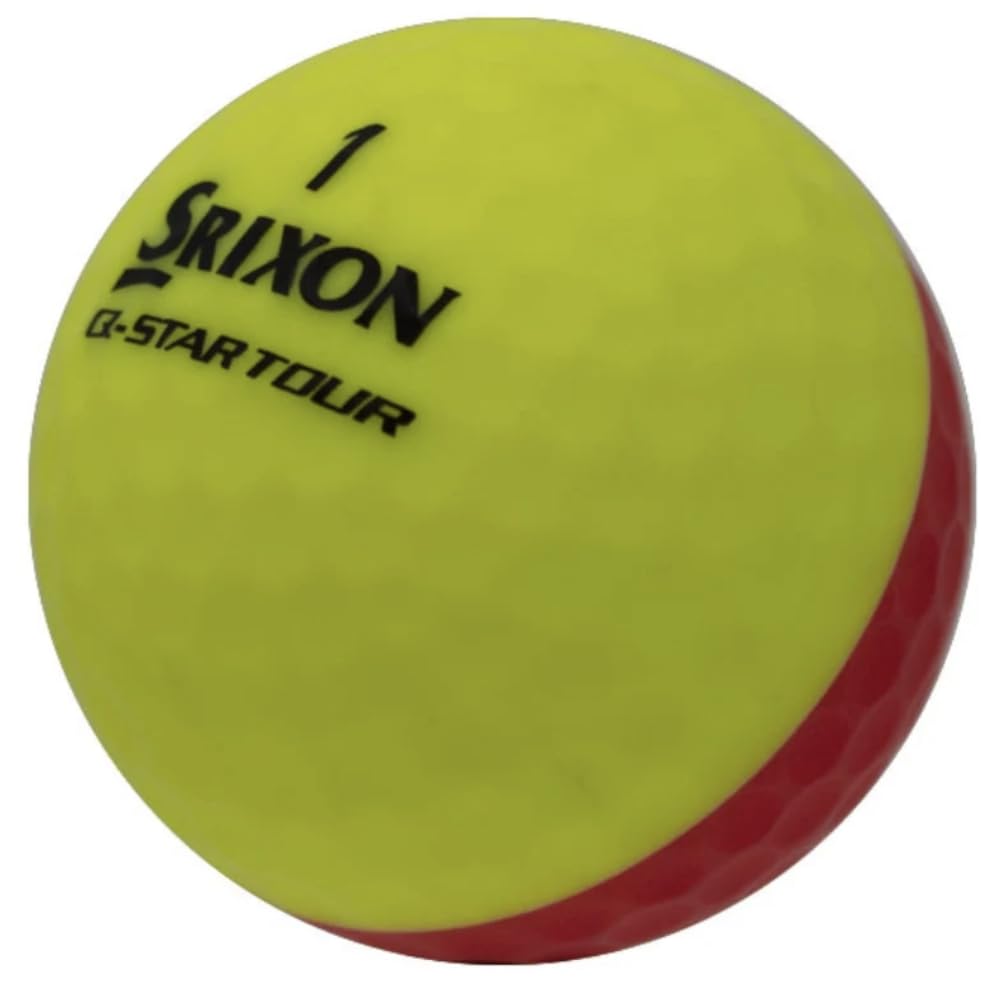 GOLF BALL DIVERS for Srixon Q-Star Tour Divide Recycled Golf Balls Grade AAAA Quality Near Mint Condition (Red/Yellow 12 Balls)