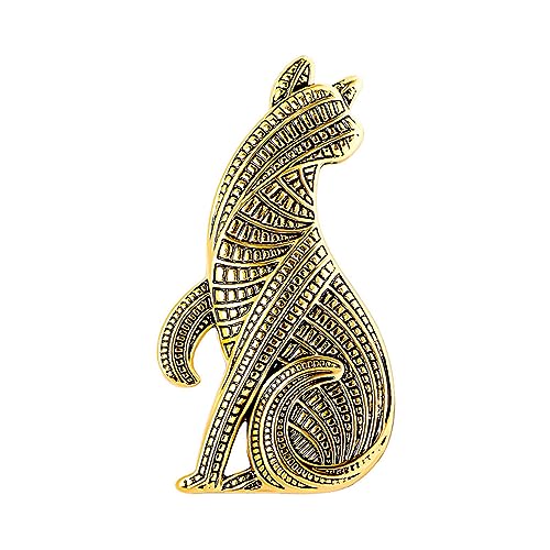 Image of Sitting Cat Brooch Pin for Women Girls Fashion Cute Textured Abstract Kitten Animal Brooches Lapel Pins Unisex Christmas Holiday Festival Hat Bag Suit Dress Accessories Jewelry Gift for Pet-lover