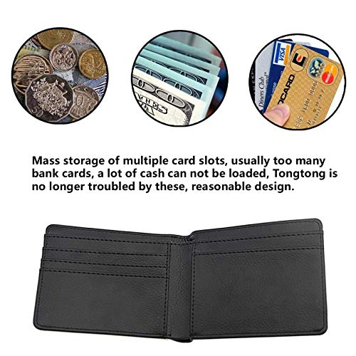 3907117 Mens Womens Slim Wallet,American Flag Motorcross Dirt Bike 156_207,With ID Window Money Clip RFID Blocking Bifold Credit Card Holder Front Pocket, Black 10, One Size4