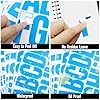 6 Sheets 3 Inch Vinyl Capital Letter Stickers, 2 Sheets 0-9 Number Stickers, Waterproof Alphabet Number Sticker for Mailbox, Water Bottle, Luggage and Marks - Blue #1