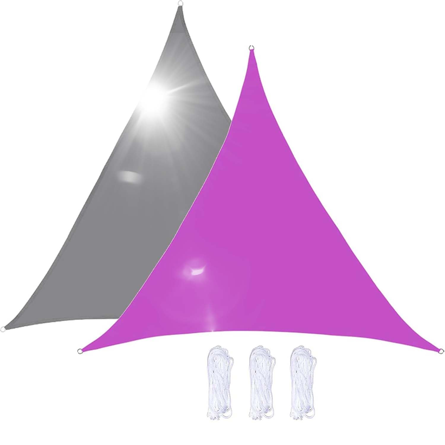 Voile d'ombrage triangulaire 8,5x5x7m auvent de terrasse extérieur anti-UV