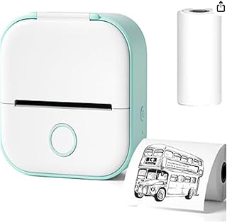 Tablet Press Machine Mini Pocket Printer Inkless Sticky Note Printer Sticker Printer Portable Photo Printer Pocket Thermal Printer for DIY Scrapbook (Color : Green)