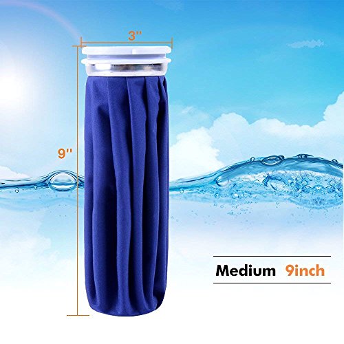 Ice Cold Pack Ohuhu 9" Reusable Ice Bag Hot Water Bag For Injuries, Hot & Cold Therapy And Pain Relief, No-Leak Waterproof Ice Bag, Blue #TOP3