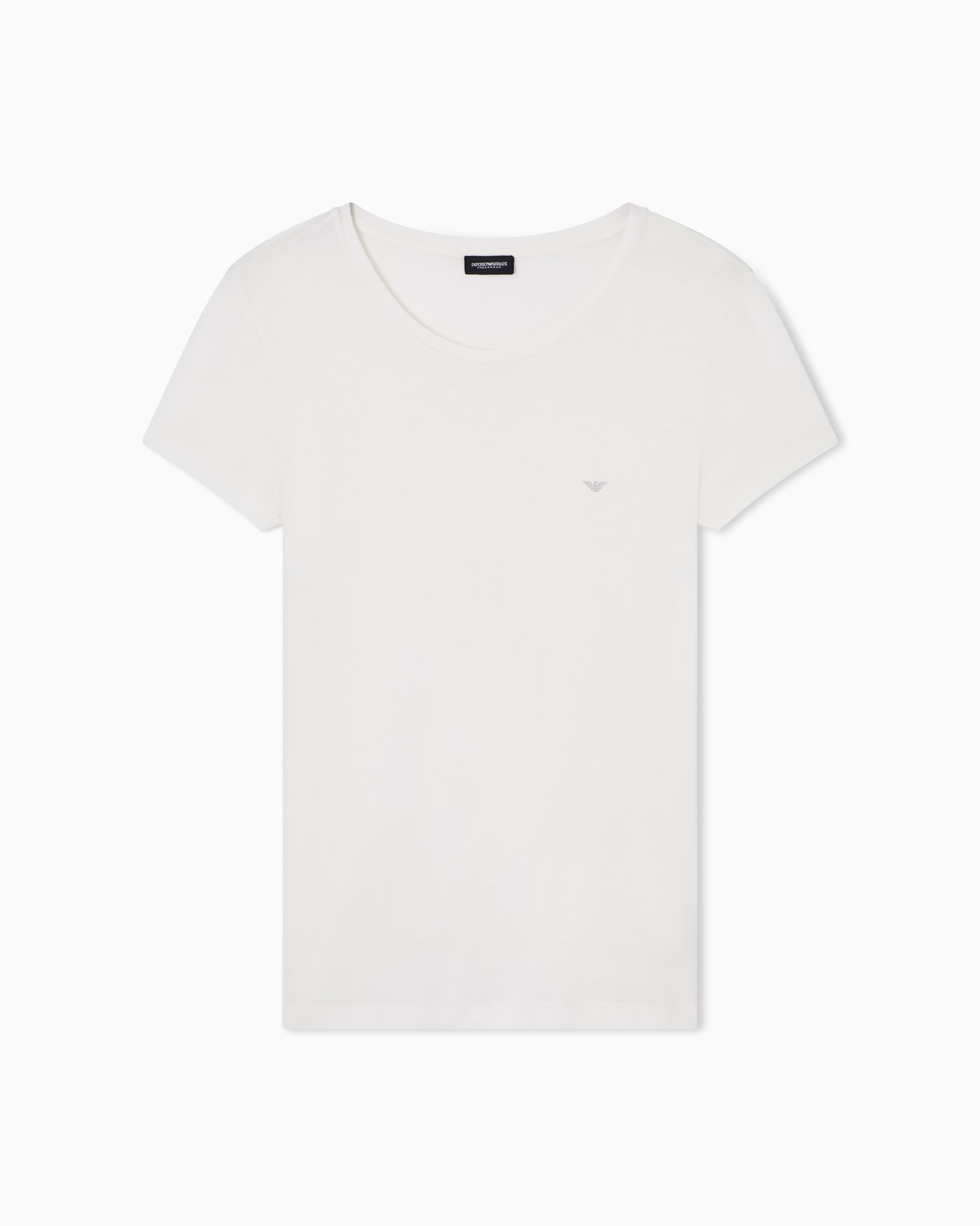Emporio Armani Women's Essential Studs V Neck T-Shirt Beige M