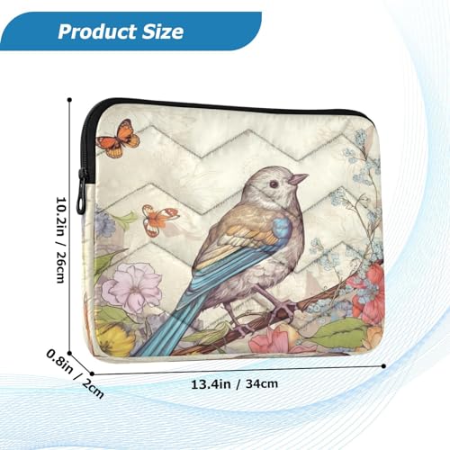 Funda para Laptop con Diseño de Pájaros y Flores 13-14 Pulgadas miniatura 3