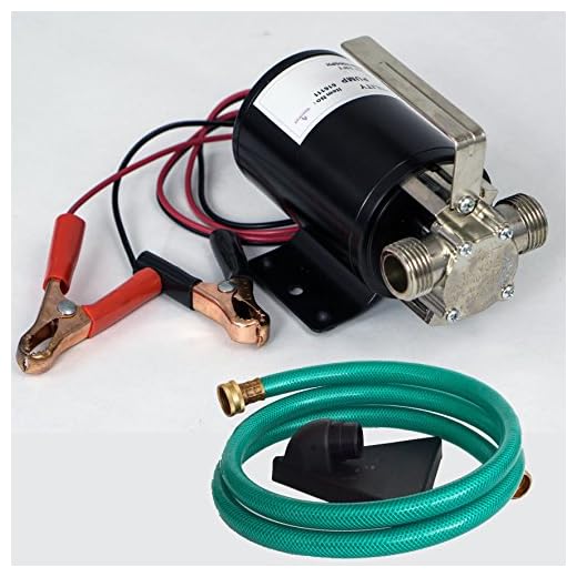 HydraPump Mini DC - 12-volt 1/10th HP 330 GPH Battery Powered Portable Transfer Water Pump with Metal Connectors for Standard 3/4" Garden Hose